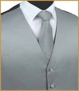 Solid Vest and Tie Sets - Light Grey