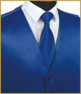 Solid Vest and Tie Sets - Royal Blue