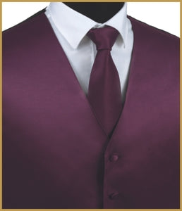 Solid Vest and Tie Sets - Amethyst