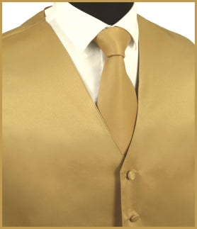 Solid Vest and Tie Sets - Warm Mustard Yellow