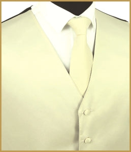 Solid Vest and Tie Sets - Light Lemon Yellow