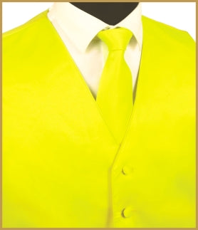 Solid Vest and Tie Sets - Yellow