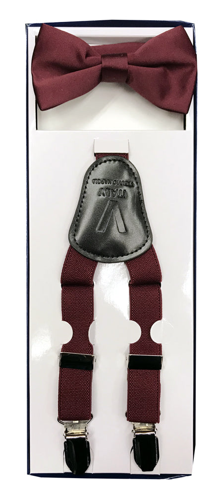 Boys Suspenders - Burgundy