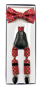 Boys Suspenders - Red Polka Dot