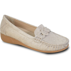 Women Comfort Casual Shoe ML3256 Wedge Slip-On Loafer