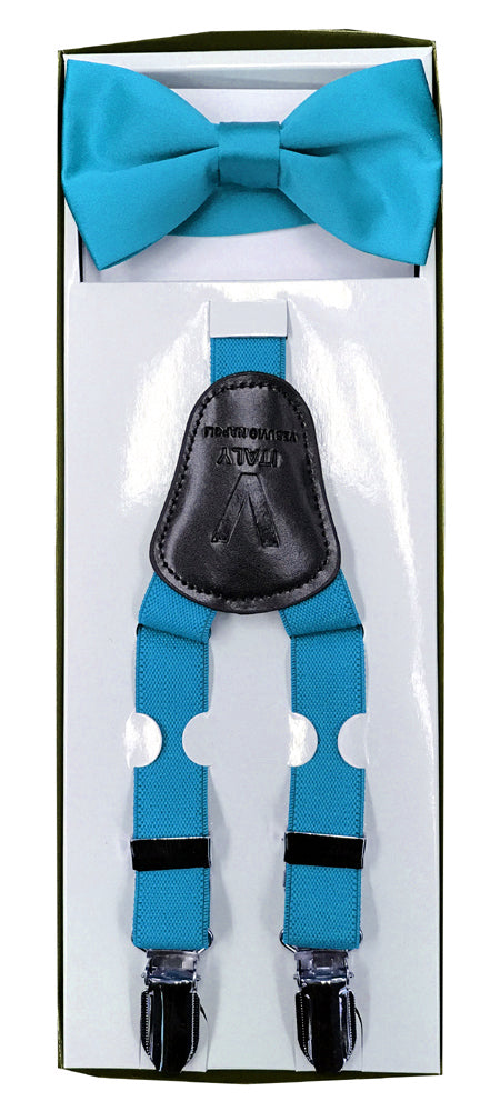 Boys Suspenders - Turquoise