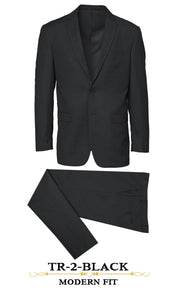 TR 2 Black Modern Fit - 2 Piece Suit