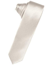 Load image into Gallery viewer, Tangerine Luxury Satin Skinny Necktie
