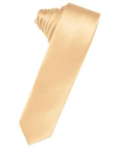 Tangerine Luxury Satin Skinny Necktie