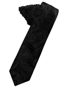 Fuschia Tapestry Satin Skinny Necktie