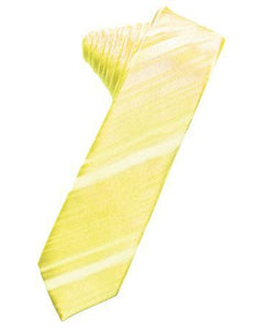 Golden Striped Satin Skinny Necktie