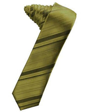 Load image into Gallery viewer, Blush Striped Satin Skinny Necktie
