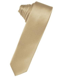 Gold Luxury Satin Skinny Necktie