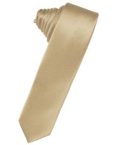 Tangerine Luxury Satin Skinny Necktie