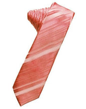 Load image into Gallery viewer, Blush Striped Satin Skinny Necktie
