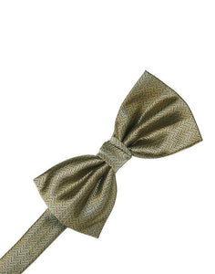 Bubblegum Herringbone Bow Tie