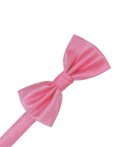 Light Pink Herringbone Bow Tie