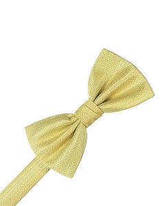 Banana Herringbone Bow Tie