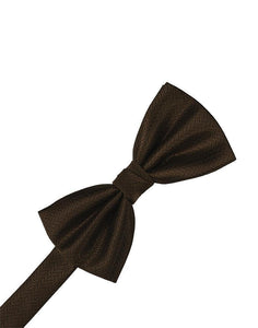 Mocha Herringbone Bow Tie