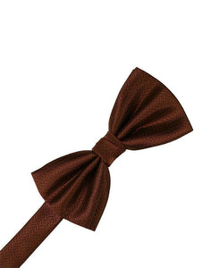 Mocha Herringbone Bow Tie