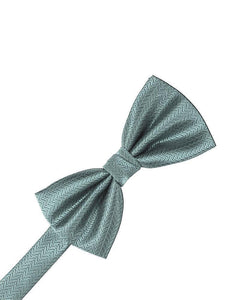 Mint Herringbone Bow Tie