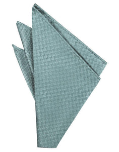 Haze Blue Herringbone Pocket Square