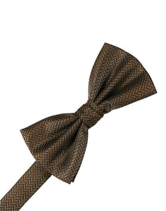 Black Herringbone Bow Tie