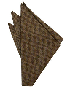 Gold Herringbone Pocket Square