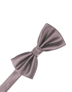 Champagne Herringbone Bow Tie