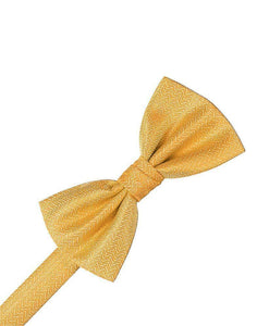 Champagne Herringbone Bow Tie