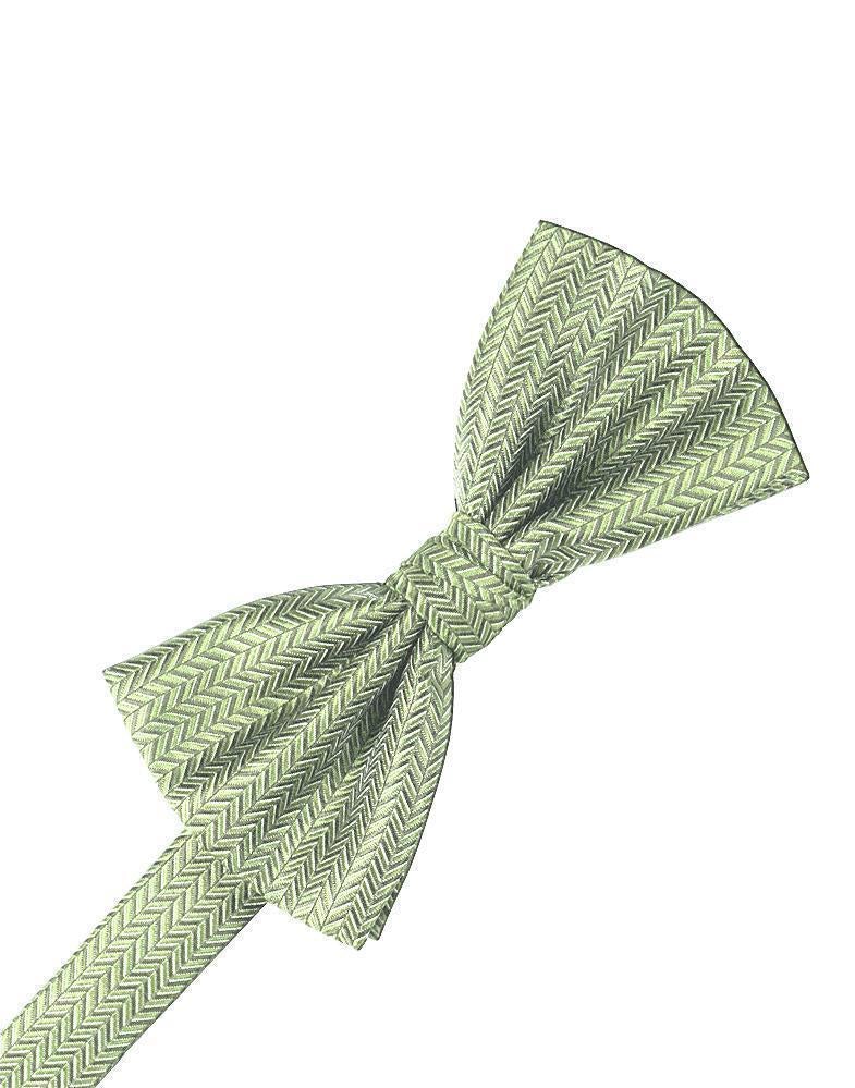 Mint Herringbone Bow Tie