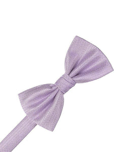 Frosty Pink Herringbone Bow Tie