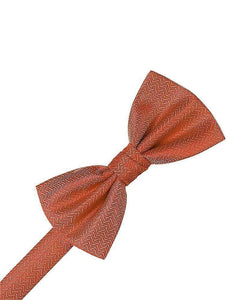 Mocha Herringbone Bow Tie