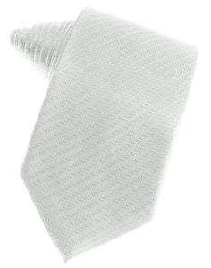 Pure White Herringbone Necktie