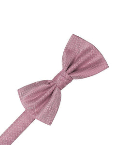 Peach Herringbone Bow Tie