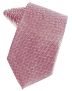 Frosty Pink Herringbone Necktie