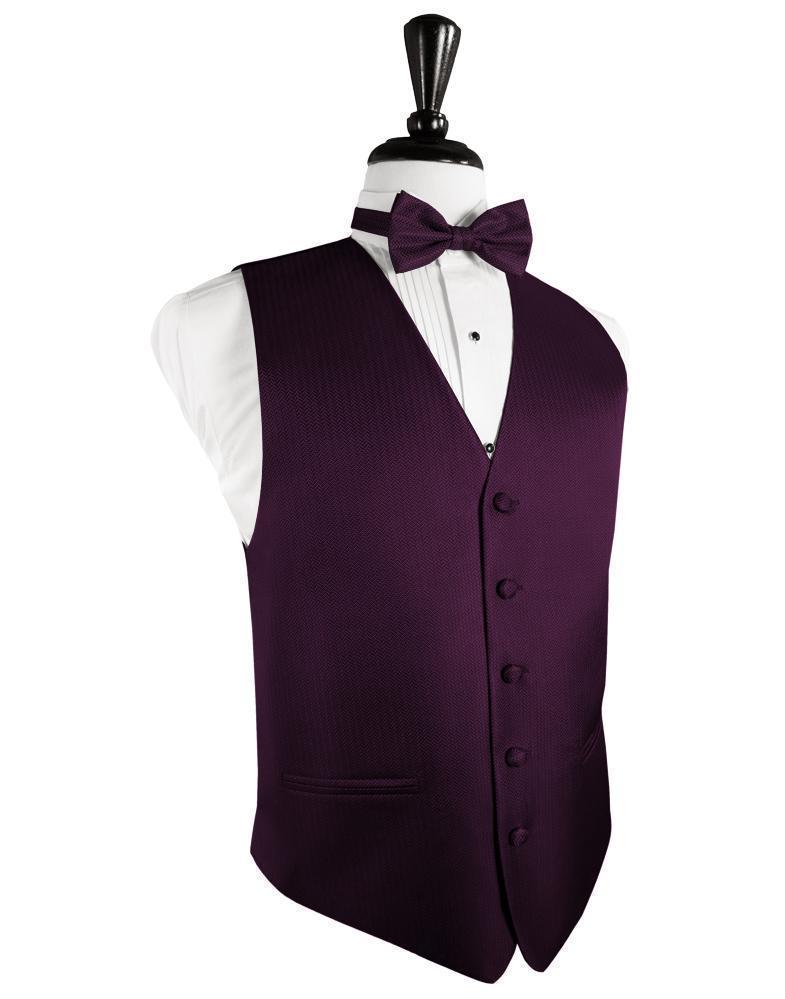 Sangria Herringbone Tuxedo Vest