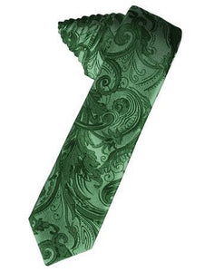 Golden Tapestry Satin Skinny Necktie