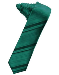 Bubblegum Striped Satin Skinny Necktie