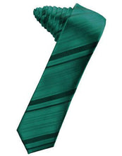 Load image into Gallery viewer, Guava Striped Satin Skinny Necktie
