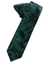 Load image into Gallery viewer, Royal Blue Tapestry Satin Skinny Necktie
