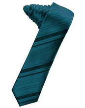 Load image into Gallery viewer, Bubblegum Striped Satin Skinny Necktie
