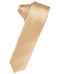 Tangerine Luxury Satin Skinny Necktie