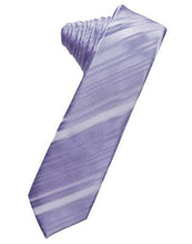 Load image into Gallery viewer, Fuschia Striped Satin Skinny Necktie
