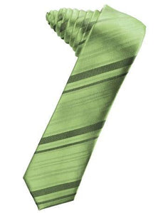 Bubblegum Striped Satin Skinny Necktie