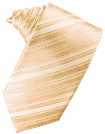 Apricot Striped Satin Necktie