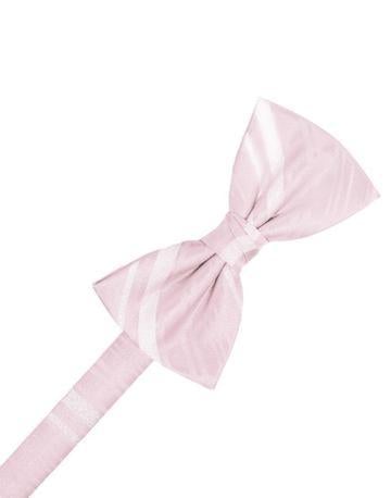 Blush Striped Satin Bow Tie