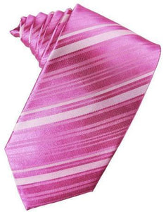 Pink Striped Satin Necktie