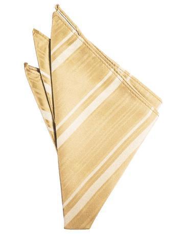 Harvest Maize Striped Satin Pocket Square