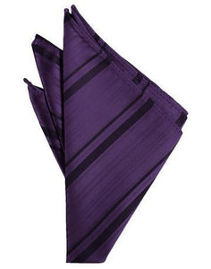 Lapis Striped Satin Pocket Square